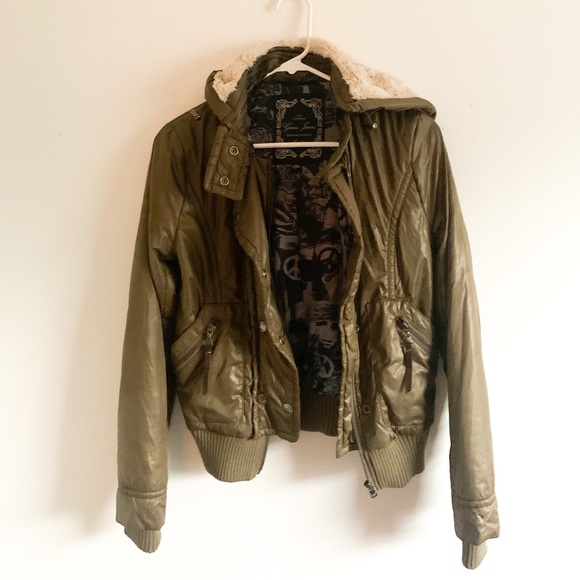 Guess Jackets & Blazers - Army Green Bomber Jacket by GUESS